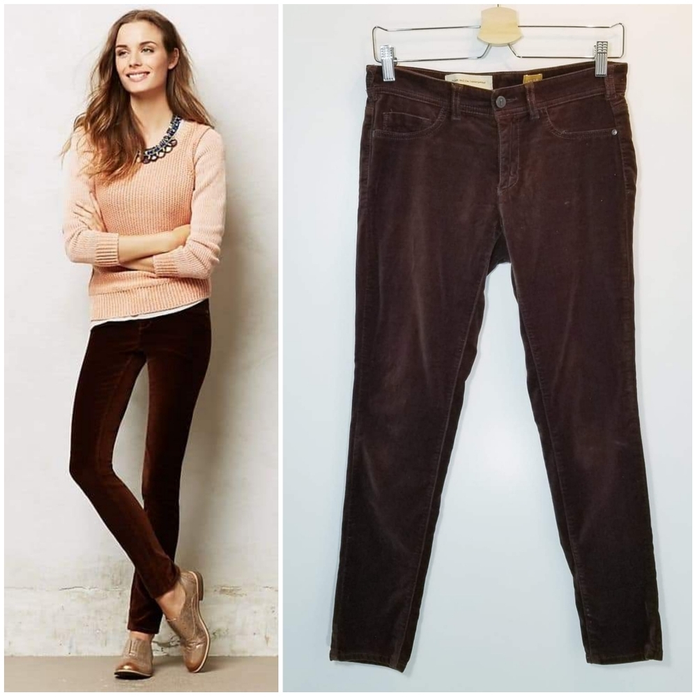 Anthropologie Pilcro Velvet Serif Legging Pants